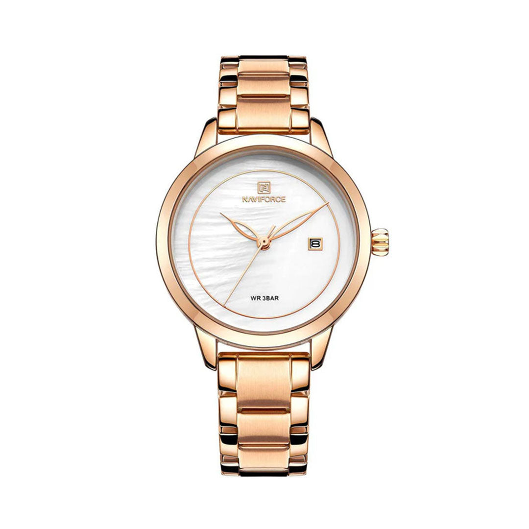 Reloj Naviforce 5008 de Dama | Elegancia Minimalista con Esfera de Nácar