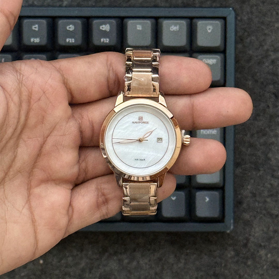 Reloj Naviforce 5008 de Dama | Elegancia Minimalista con Esfera de Nácar