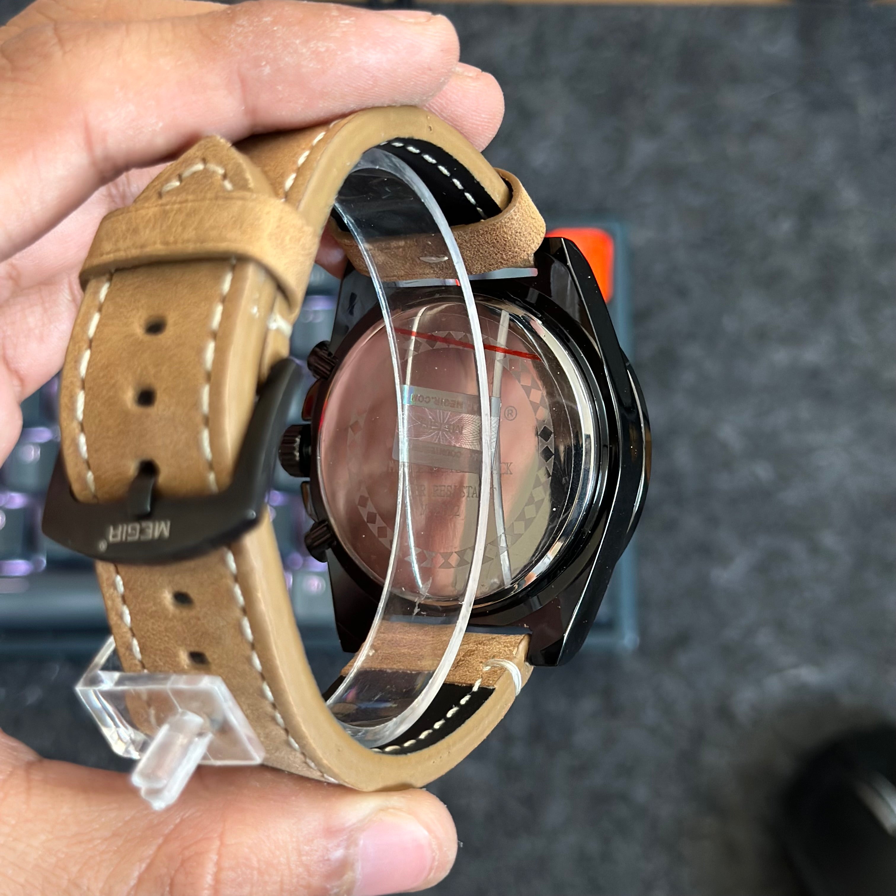 Reloj Megir  2132deportivo con correa de cuero y cronógrafo | MG-2132