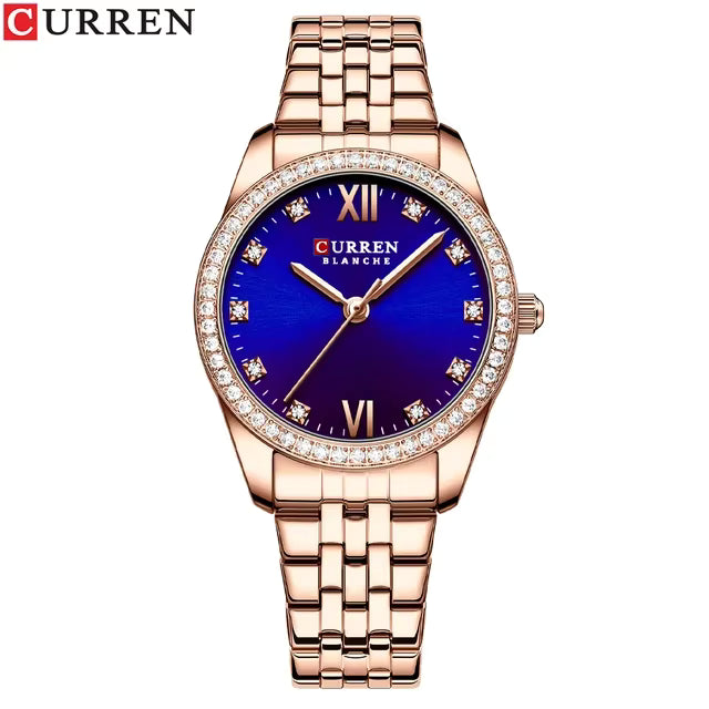 Reloj Curren 9086 de Dama | Lujo y Brillo con Bisel de Cristales