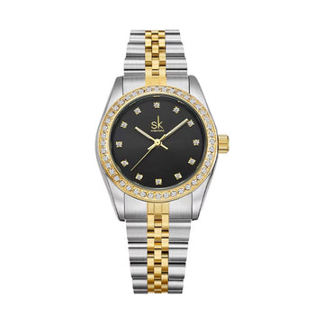 Reloj Shengke K0156L Bicolor para Mujer | Lujo y Cristales