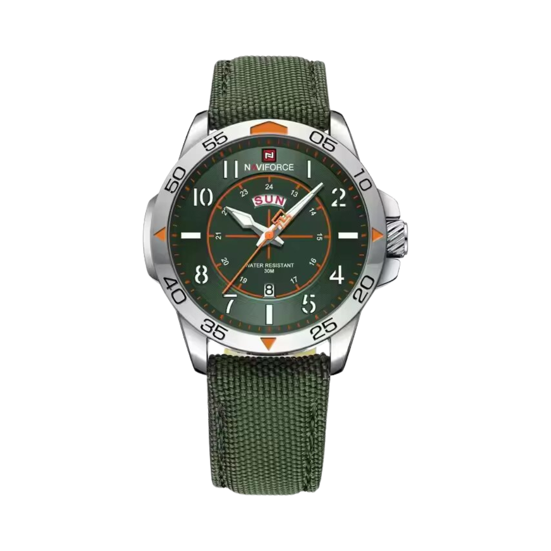 Reloj Naviforce 9204 Militar para Hombre | Lona y Acero