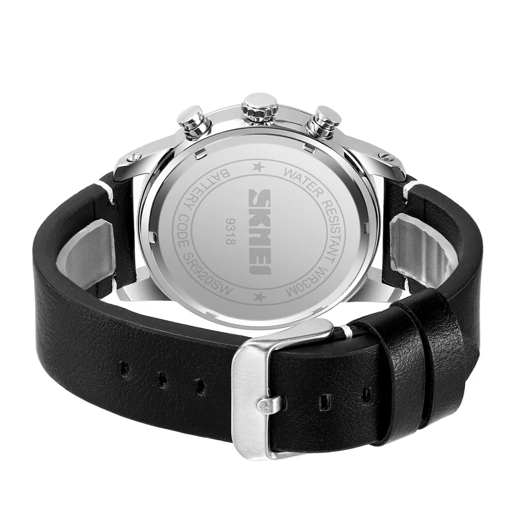 Reloj Skmei 9318 para Hombre | Diseño Clásico Cronógrafo y Correa de Cuero