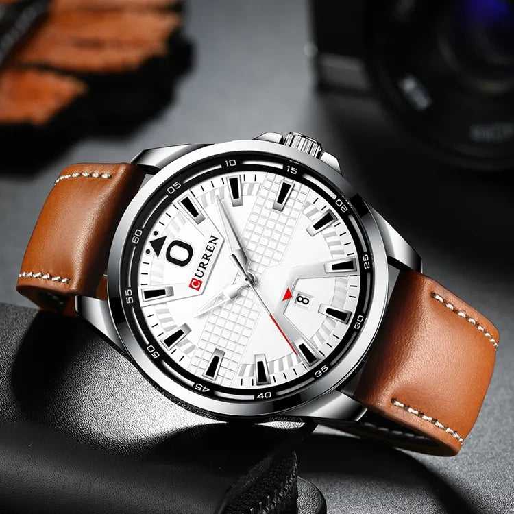 Reloj Curren 8379 con Correa de Cuero para Hombre | Estilo Casual