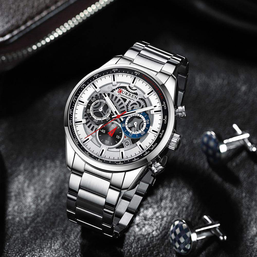 Reloj Curren 8391 Cronógrafo Skeleton para Hombre | Metal